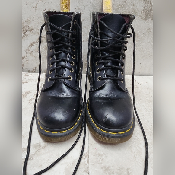 Dr. Martens Shoes - Dr Martens Unisex VEGAN 1460 Black Felix Lace Up Boots - Black - 10 " W 8.5 M7